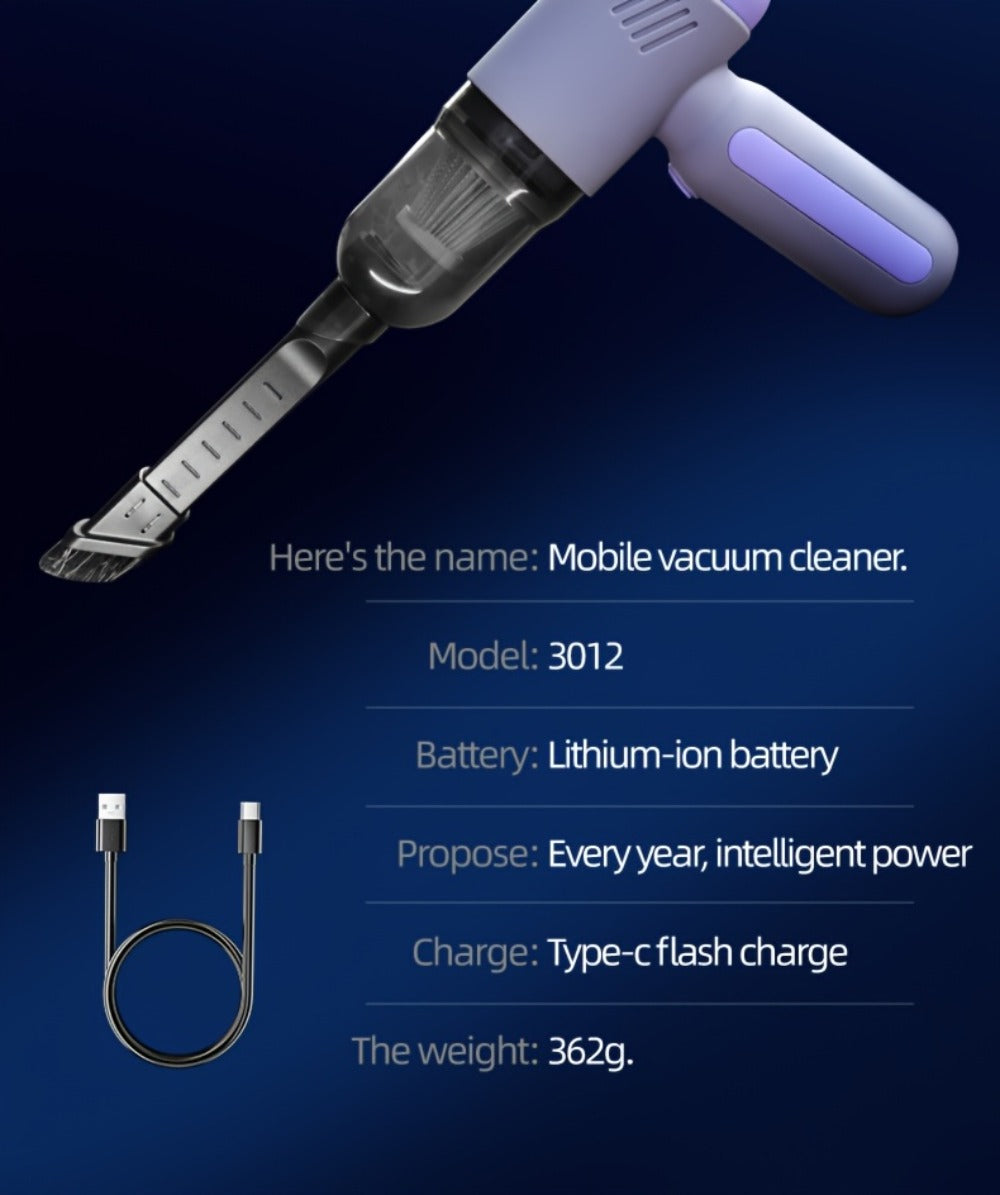 Handheld Car Vacuum Cleaner Wireless 13KPa - 4000mAh USB Rechargeable, Dry Wet Dual-Purpose Blow & Suction, Portable Mini Auto Interior Vacuum for Car Home
