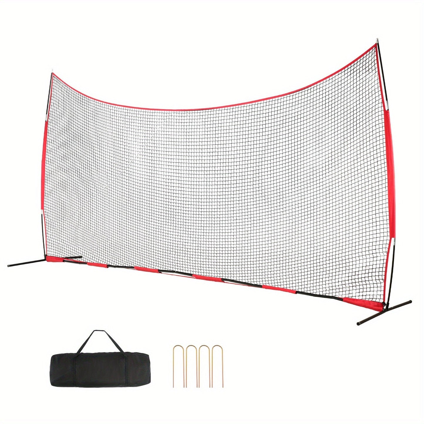 Sports Barrier Backstop Net with Carry Bag – Portable Protection Netting for Baseball Softball Lacrosse Soccer Hockey, Backyard Training Barrier Screen, Available in 7x7ft and 12x9ft
