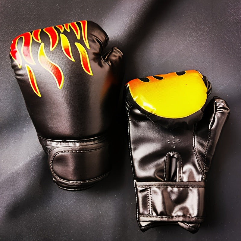 Boxing Training Gloves with Pearl Sponge Padding – Professional Shockproof Faux Leather Gloves for Muay Thai, Sparring, Fighting & Taekwondo, Wrap-Around Wrist Support for Men & Women