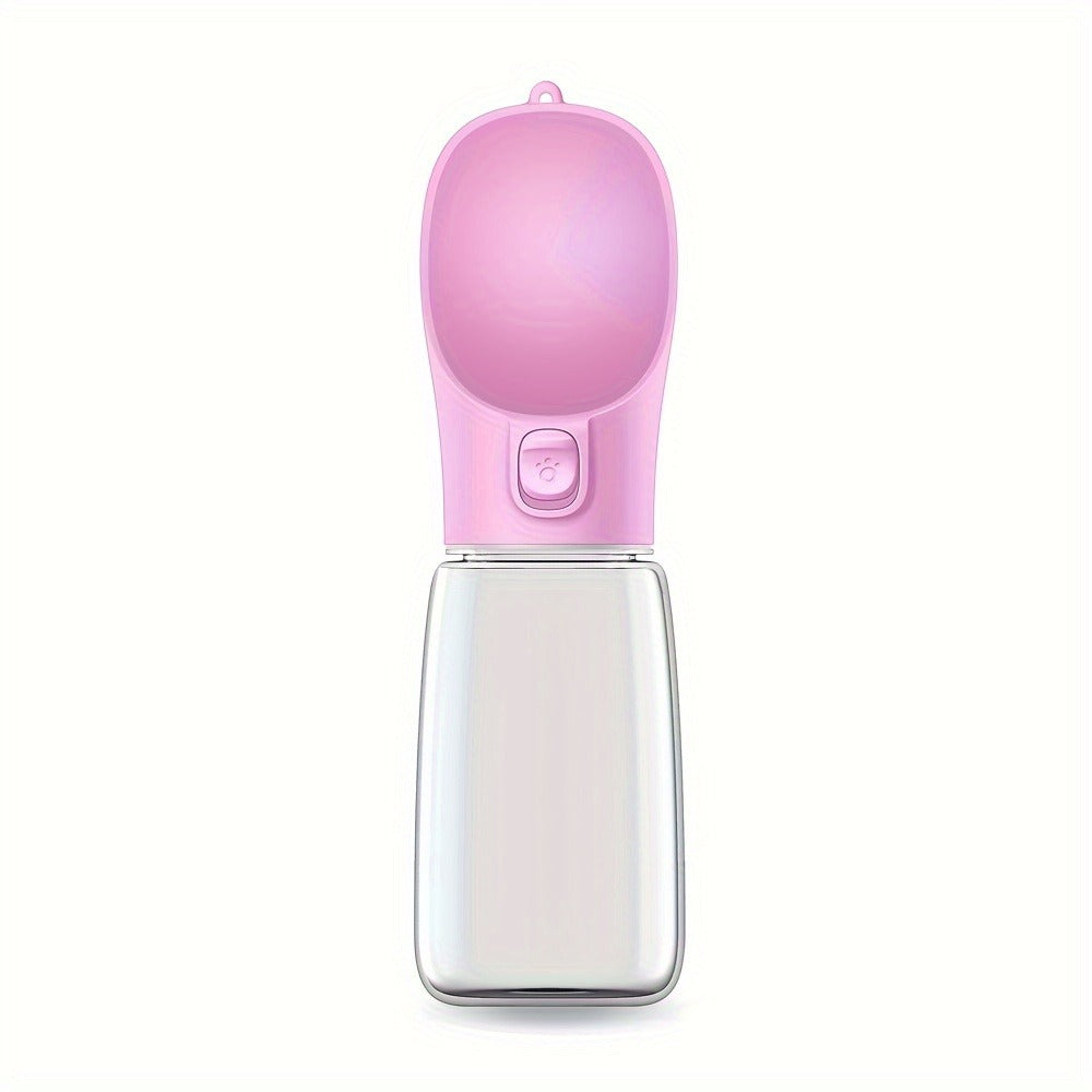 Portable Dog Water Bottle with Food Storage - Leakproof 2-in-1 Pet Travel Bottle for Hiking, Walking & Outdoor Activities, Water Only or Water + Grain Combo, Green / Pink / White