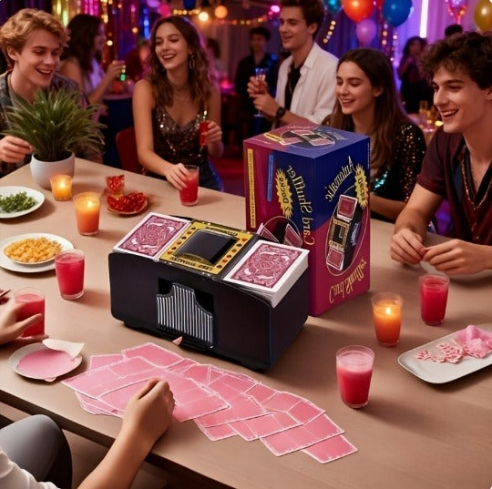 Automatic Card Shuffler 2 4 6 Deck | Battery Powered Transparent Design | Easy One-Button Operation for Poker Family Game Night Card Games | Durable Plastic Ages 14+ Normal Type