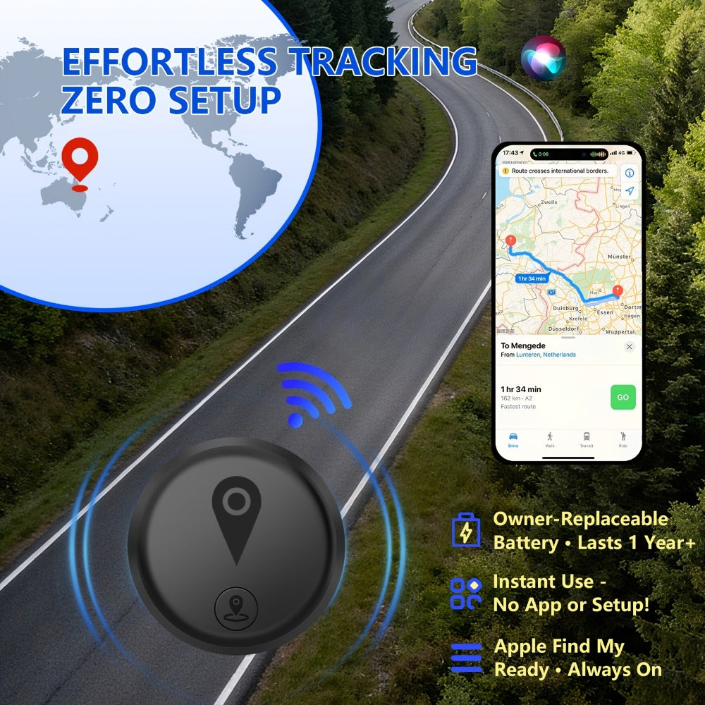 Apple Find My GPS Tracker Magnetic Smart Locator – Keychain & Magnetic Case Included, No SIM Card / No Monthly Fee, Global Anti-Loss Device for Luggage, Pets, Wallet & Keys (iOS Only)