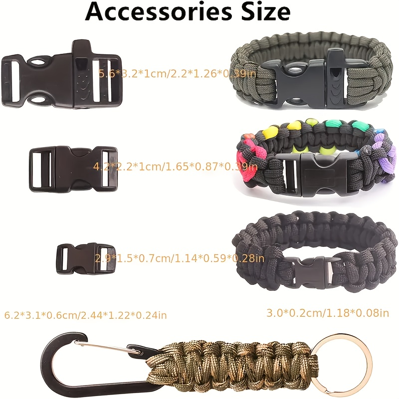 Paracord Bracelet Making Kit DIY Nylon Rope Craft Set with 5 Types of Buckles for Bracelets Keychains Lanyards Survival Gear Beginner to Advanced Handmade Jewelry Craft Supplies