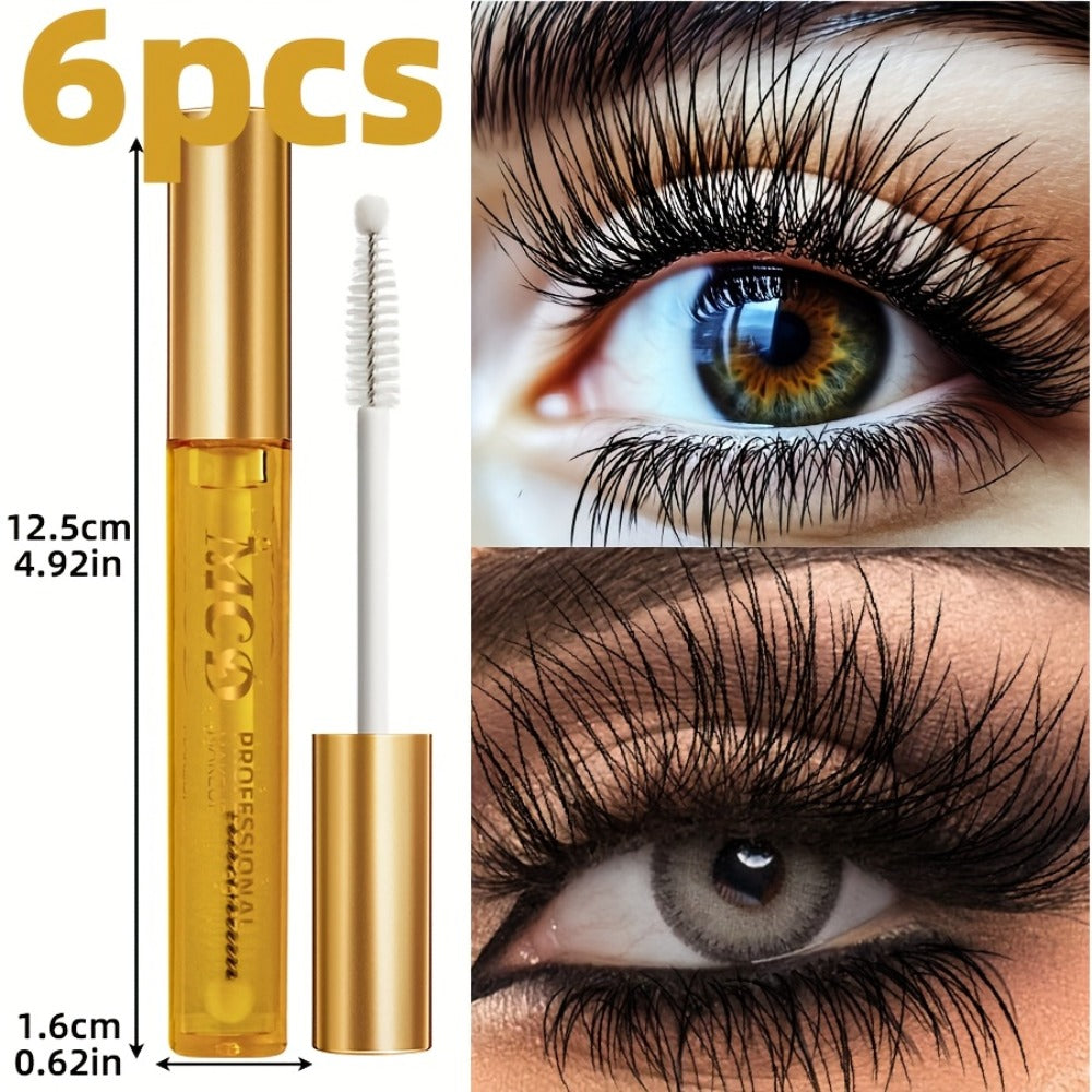 Eyelash Serum 6-Pack for Women - Natural Lash Growth & Enhancement Gel Formula, Moisturizing Conditioning Curling Effect, Longer Fuller Lashes, Beginner-Friendly Daily Lash Care Set for Sensitive Eyes