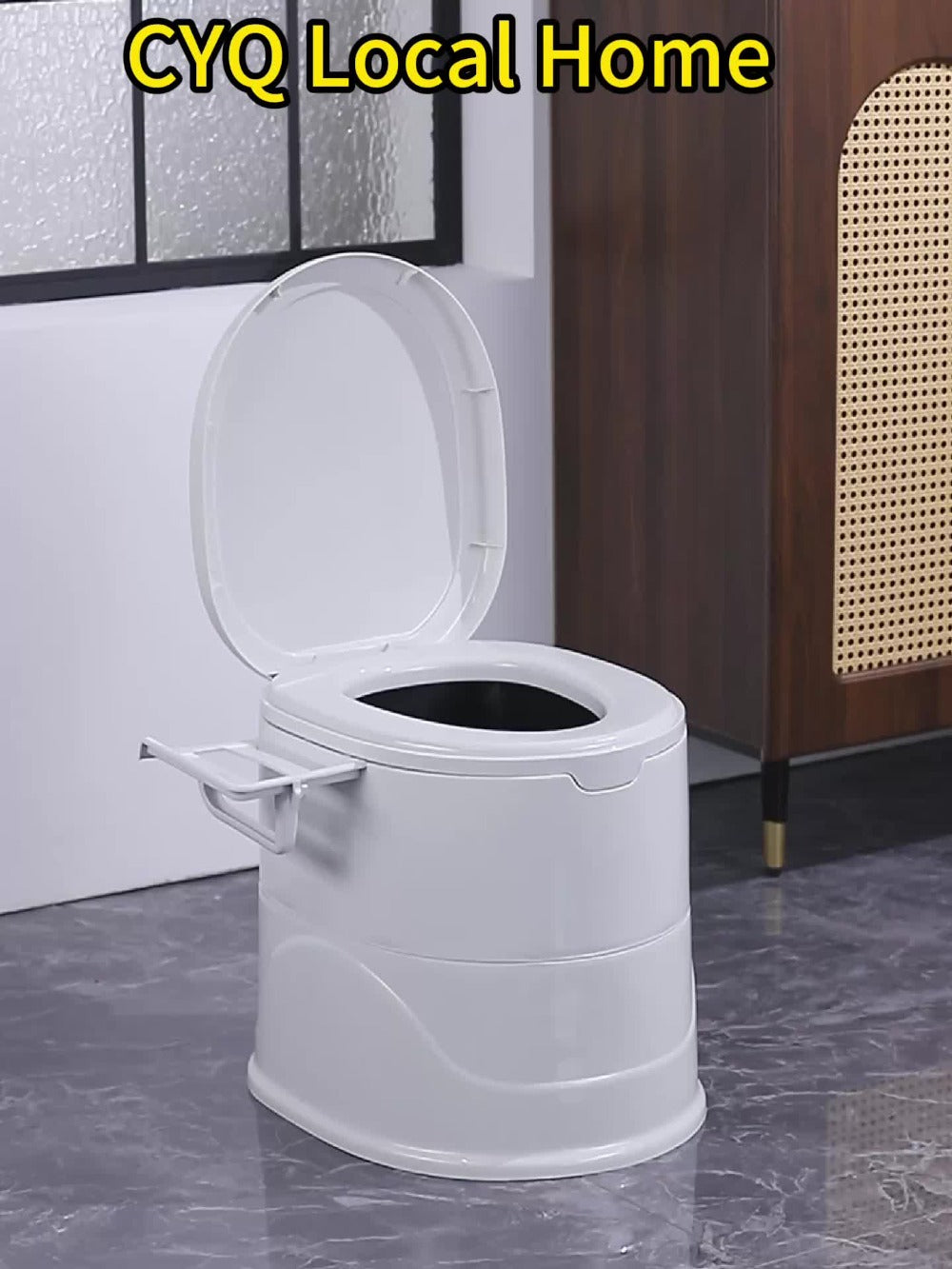 Portable Toilet with Lid Odor Control Tissue Holder Lightweight Camping Toilet for RV Camper Outdoor Travel Hiking Emergency Use No Electricity Required, Khaki