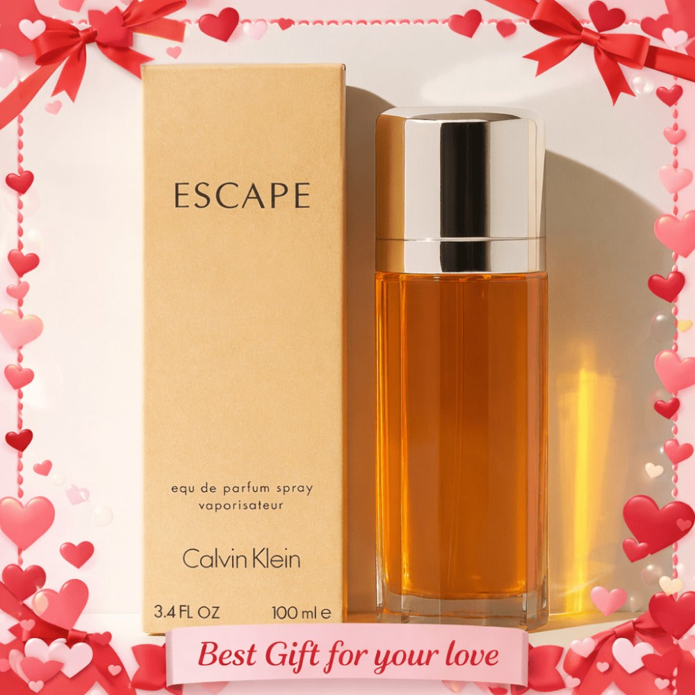 Calvin Klein Escape for Women Eau de Parfum 3.4 oz - Fresh Floral Fruity EDP Spray, Apple Rose Sandalwood Long Lasting Feminine Fragrance, Designer Perfume Gift for Her