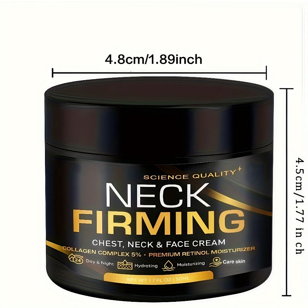 Neck Firming Cream with Retinol Collagen & Hyaluronic Acid 50ml - Day Night Anti-Aging Lifting Moisturizer Tightens Crepey Skin on Face Chest & Neck for Women