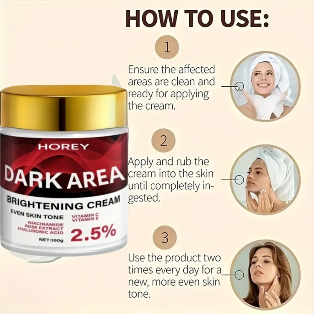 Vitamin C Brightening Face Cream with Glutathione & Vitamin E - Advanced 2.5% Formula, Fades Dark Spots & Evens Skin Tone, Deep Moisturizing for All Skin Types, 100g Daily Glow Skincare