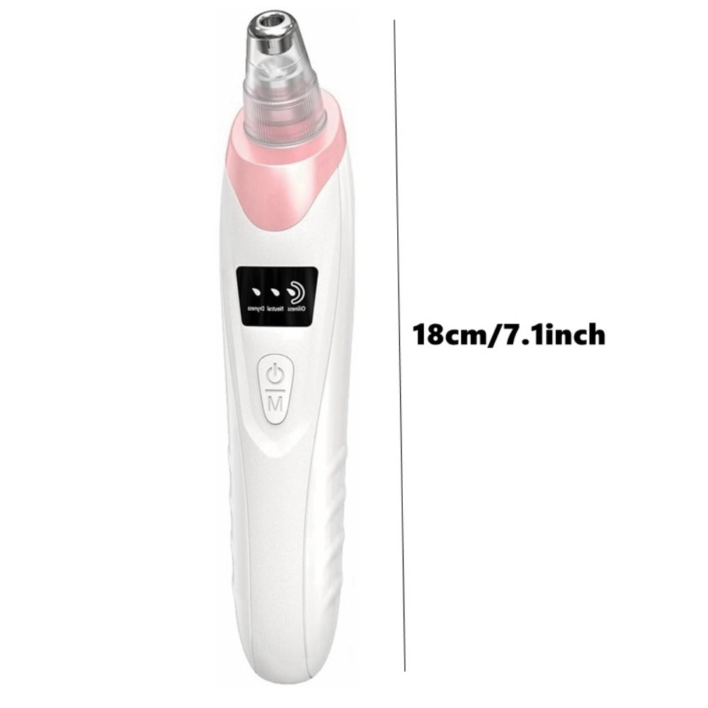 Blackhead Remover Vacuum 3-Level Suction USB Rechargeable Pore Cleanser - 5 Replaceable Probes 4 Tools Electric Deep Pore Extractor for Face Nose - Acne Sebum Whitehead Removal Gift for Women