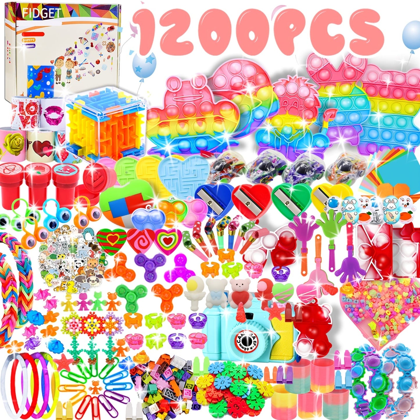 Bulk Party Favor Toys 1000-1200 Pcs – Fidget Toy Pack for Kids, Classroom Prizes, Goodie Bag Fillers, Piñata Stuffers, Carnival Rewards & Birthday Party Supplies