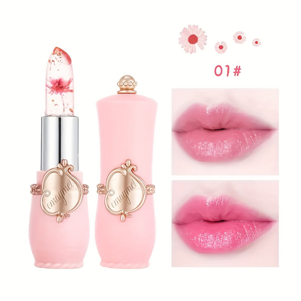 Moisturizing Lipstick Set 6 Pack – Transparent Petal Gloss Lip Color in Berry & Nude Shades, Long-Lasting Hydrating Formula, Prevents Chapping & Dryness, Perfect Gift for Women