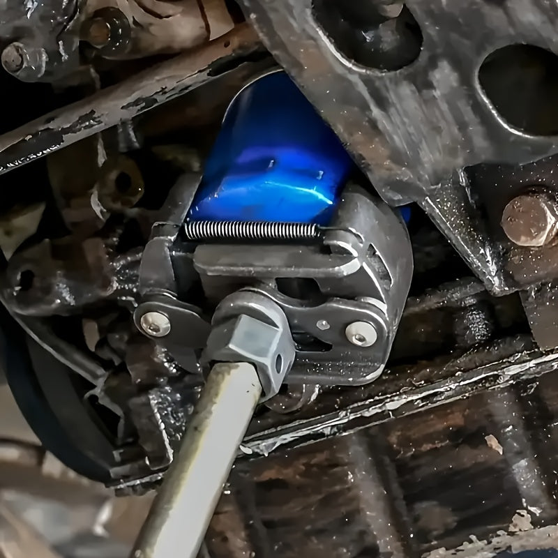 Adjustable Oil Filter Wrench with German U-shaped Double-jaw Reversible Mechanism, Heavy-duty Ferrous Metal Structure, Hexagonal Socket and Adjustment Knob-multifunctional Automobile Engine Maintenance Tool
