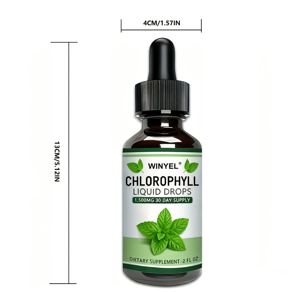 Liquid Chlorophyll Drops Supplement for Internal Deodorant Body Odor Control Detox Skin Clarity & Natural Energy — Alkalizing Antioxidant Plant-Based Daily Wellness for Women & Men 60-Day Supply