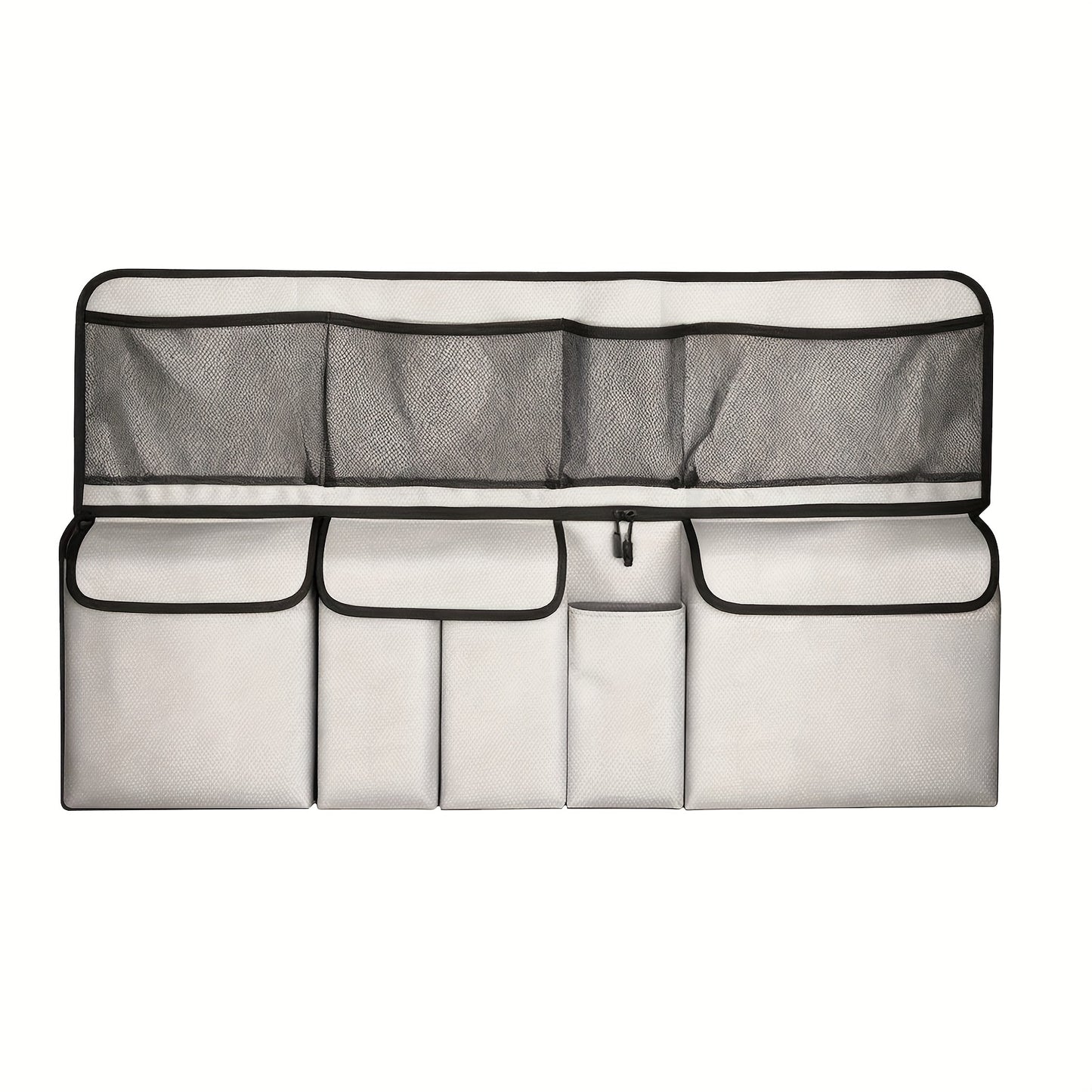 Car Trunk Organizer Bag - High Capacity Oxford Cloth Rear Seat Storage with Adjustable Dividers & Storage Pockets, Universal Fit for Cars, SUVs & Trucks