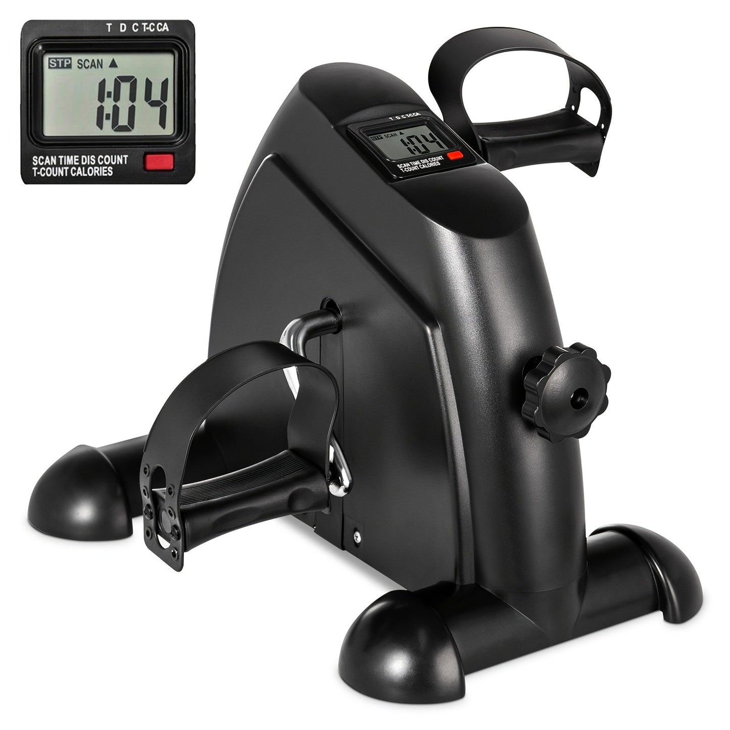 Under Desk Bike Pedal Exerciser with LCD Screen, Mini Portable Arm & Leg Exercise Bike for Home Office & Travel, Adjustable Resistance Pedal Cycle Machine for Seniors & Physical Therapy Recovery