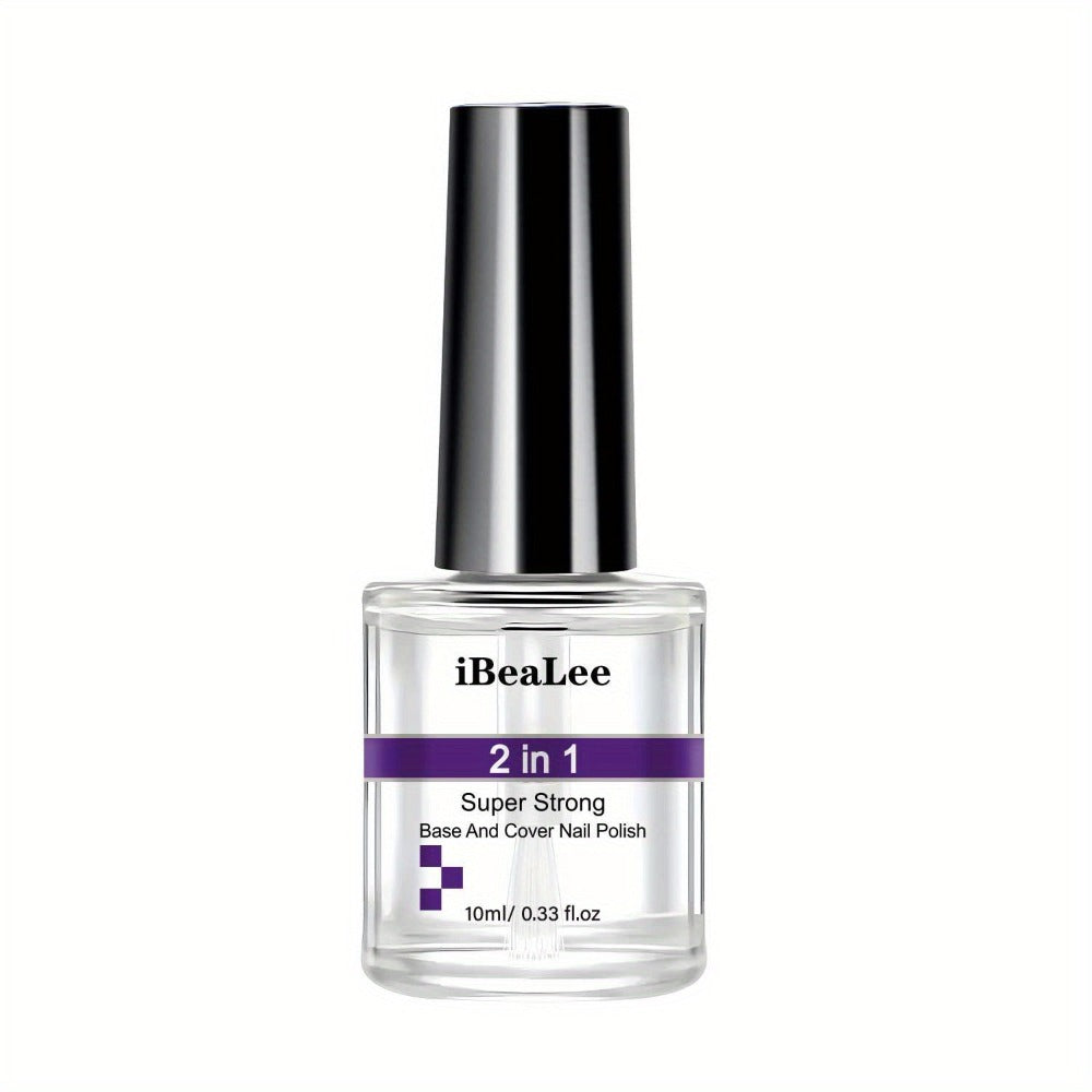 Base Coat and Top Coat 2-in-1 Nail Polish Super Strong Chip Resistant Long Lasting High Shine Nourishing Nail Treatment Stops Chipping and Peeling for Healthy Beautiful Nails 10ml