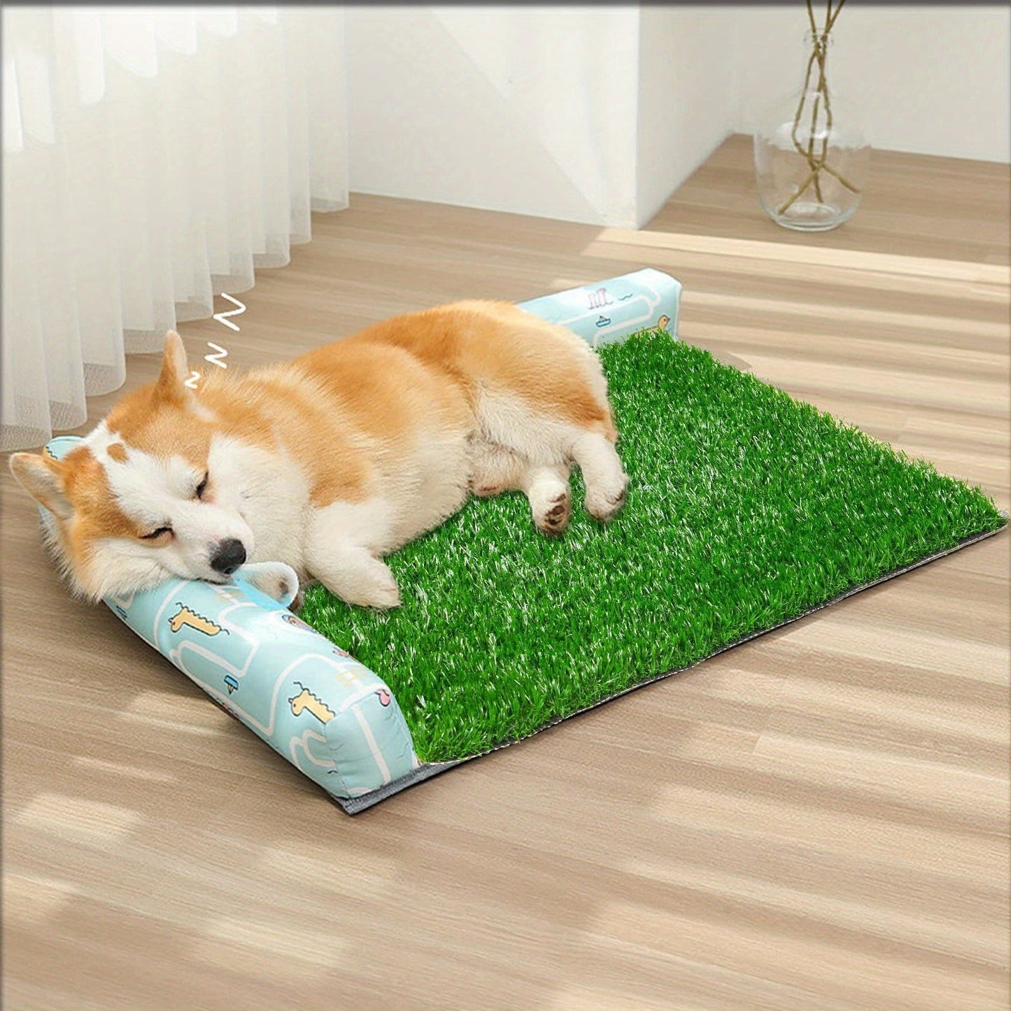 Dog Potty Training Grass Mat - 2 Pack Washable Artificial Turf Pad with Odor Control & Drainage, Reusable Indoor Outdoor Pet Pee Mat for Puppies & Adult Dogs