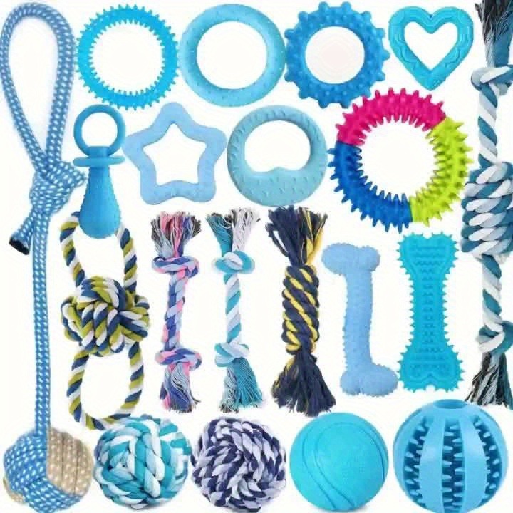 Puppy Toys Set - Assorted Teething & Play Bundle for Small Dogs with Chew Toys, Rope Toys, Treat Balls & Squeaky Toys, 3 or 12 Pack Random Mix, Perfect Christmas Birthday Gift for Puppies