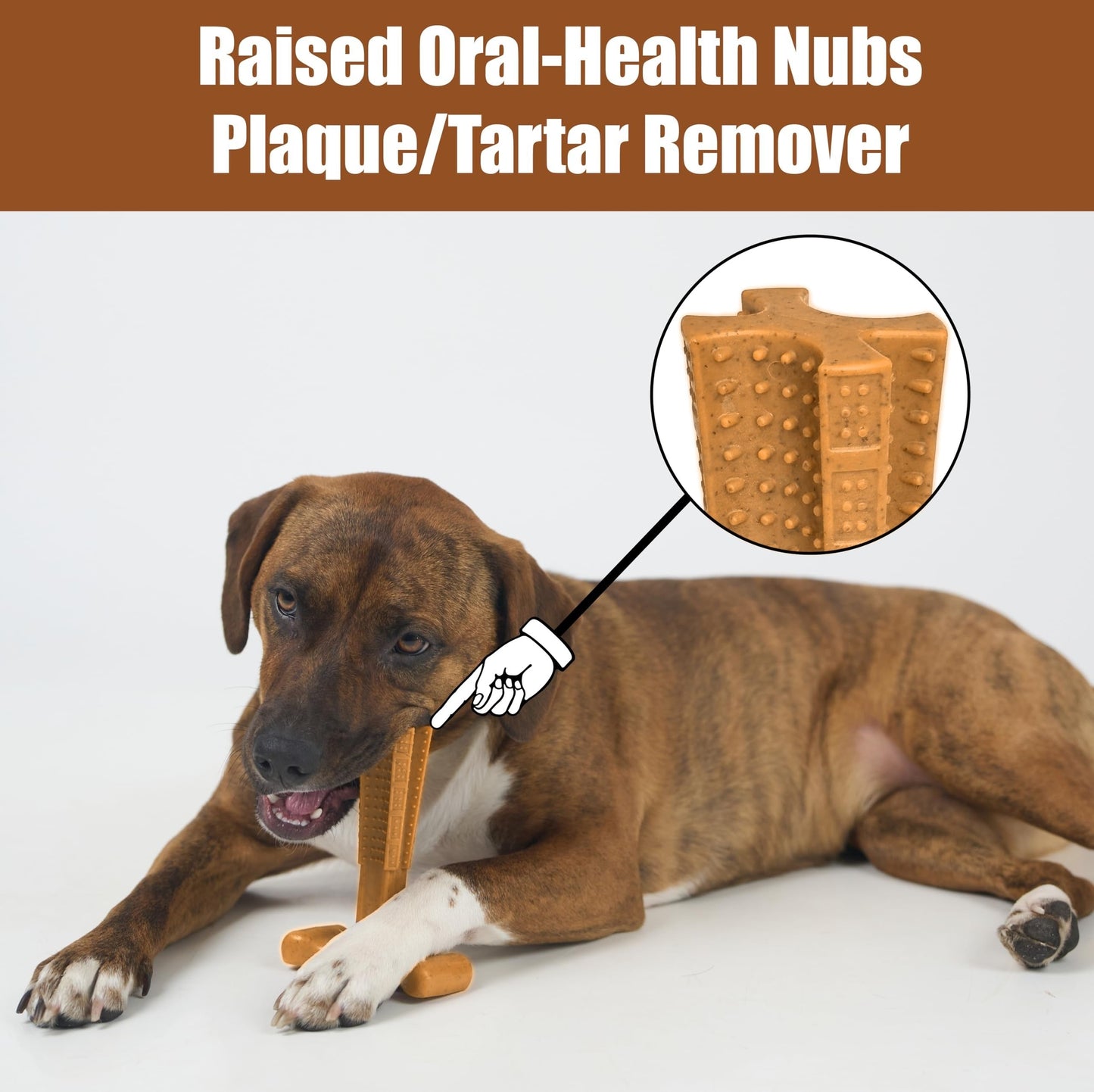 Dog Dental Chew Toy T-Shape with Textured Ridges & Ergonomic Grip – Non-Splintering Durable Chew Toy for Aggressive Chewers, Teething Puppies & Adult Dogs, Promotes Oral Health & Clean Teeth