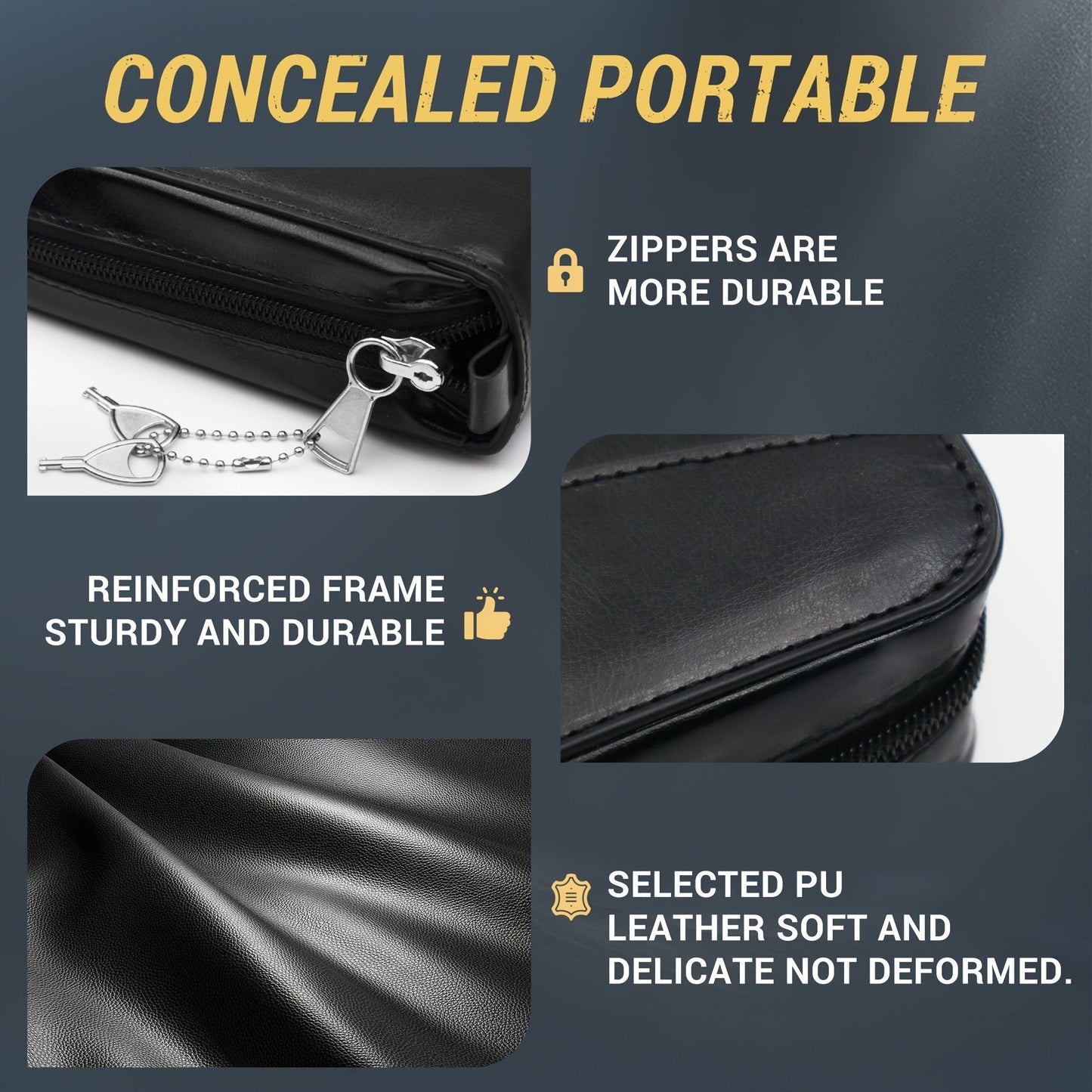 Lockable Soft Pistol Case Book-Style Handgun Storage Bag with Zipper - Discreet Portable Gun Case for 9mm & Most Handguns, Safe Transportation & Home Storage, Available in Black & Brown