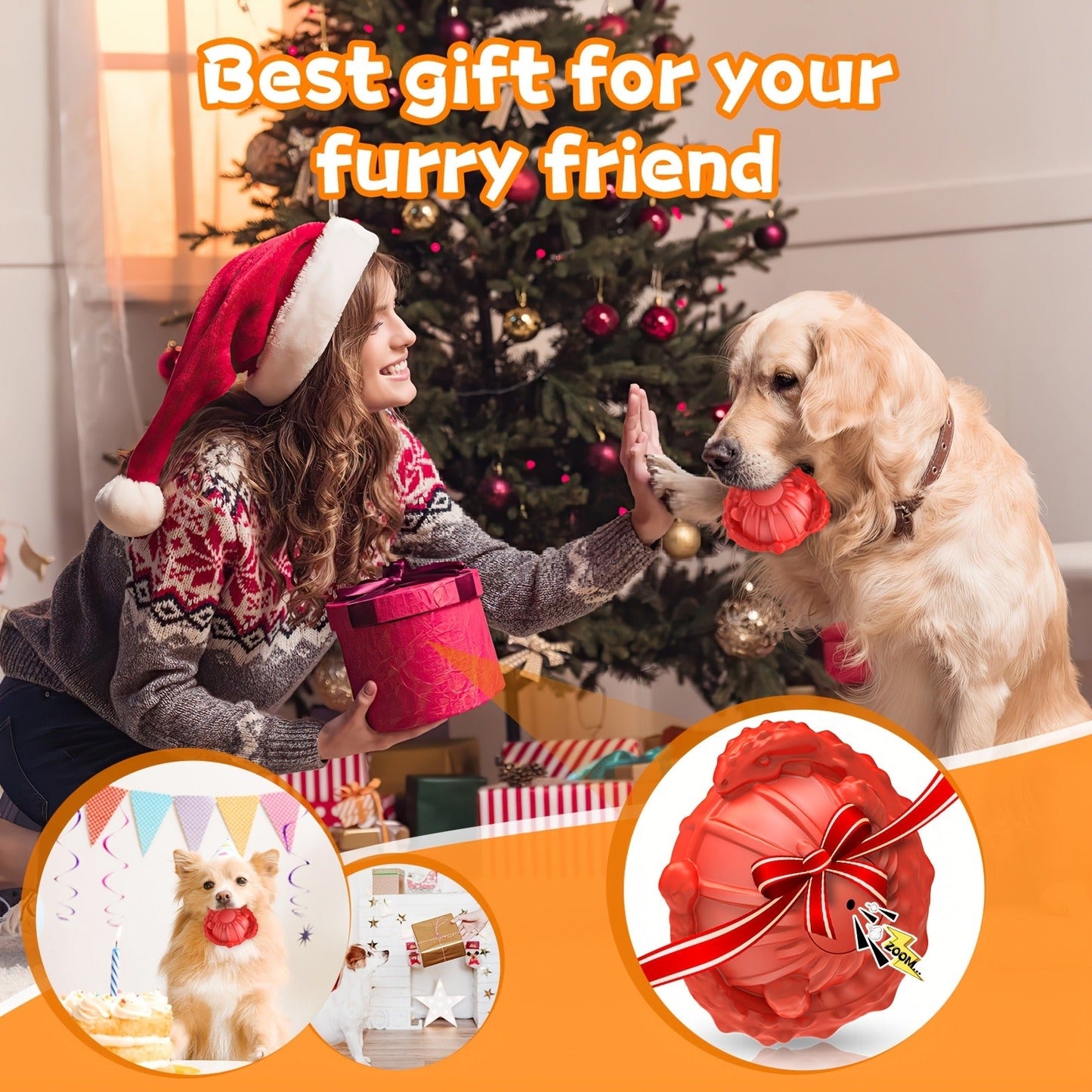 Durable Bite-Resistant Dog Ball – Audible Squeaky Floating Rubber Toy for Small, Medium & Large Dogs | Outdoor & Pool Use