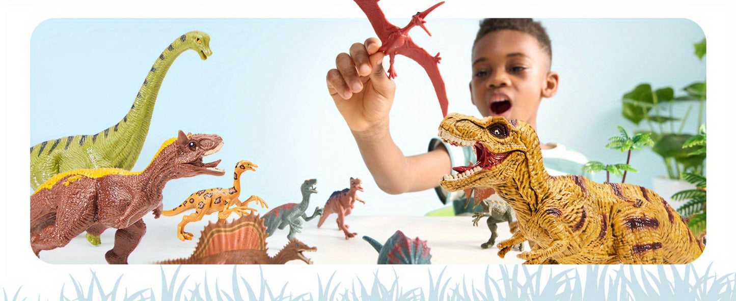 Dinosaur Toys for Kids 19pcs with Play Mat & Storage Cage – Realistic Dinosaur Figures Playset for Boys Girls Ages 3+, Birthday Gift, Christmas Gift, Party Favor