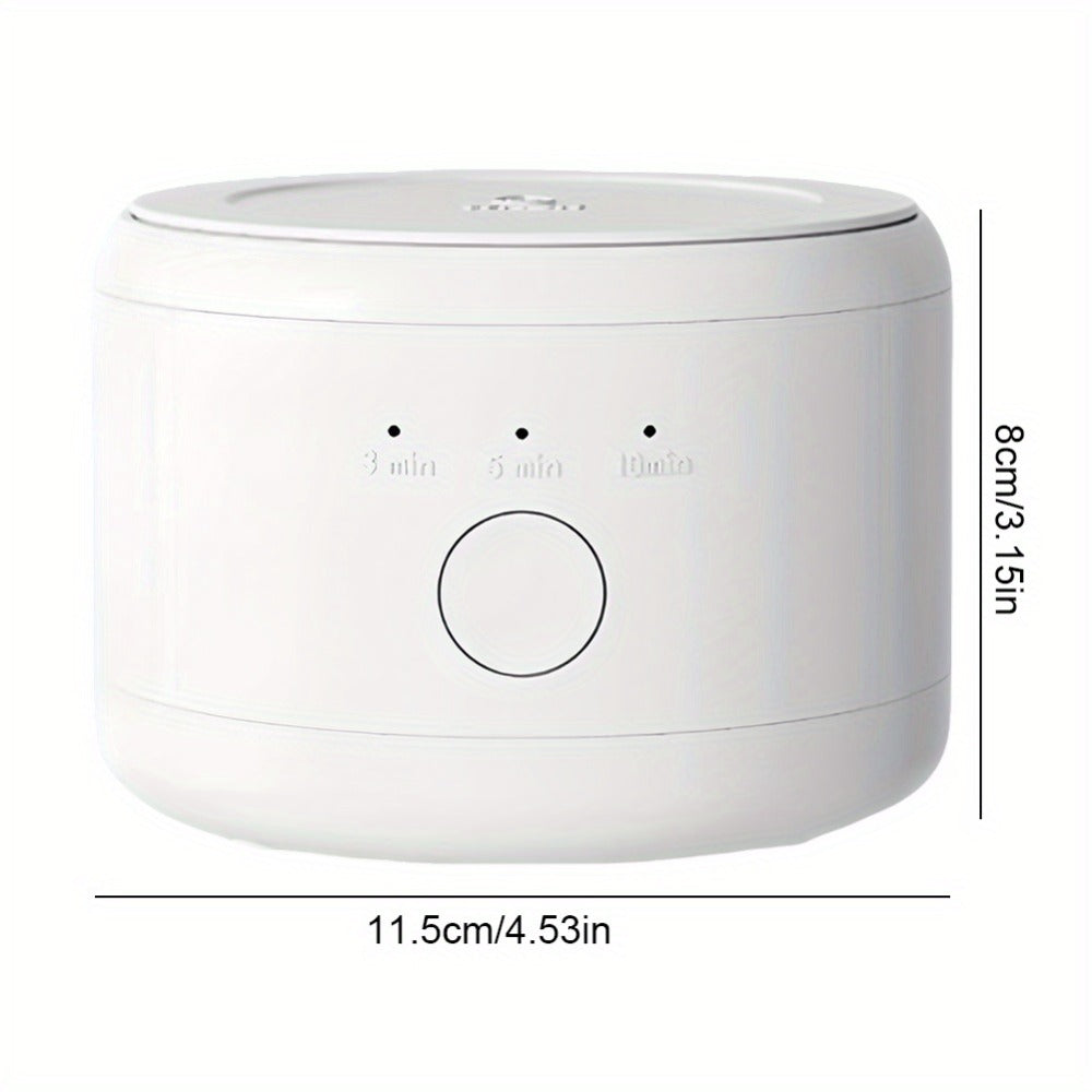 Electric Ultrasonic Cleaner Machine for Dentures Jewelry & Glasses — USB Rechargeable 3 Speeds Auto Timer 180ml Tank One-Touch Portable Dental Cleaning Device for Home & Travel