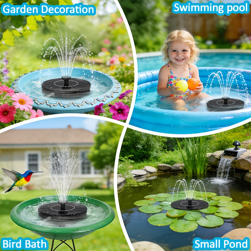 Solar Fountain Pump 1.4W with 7 Nozzles Bird Bath Garden Pond