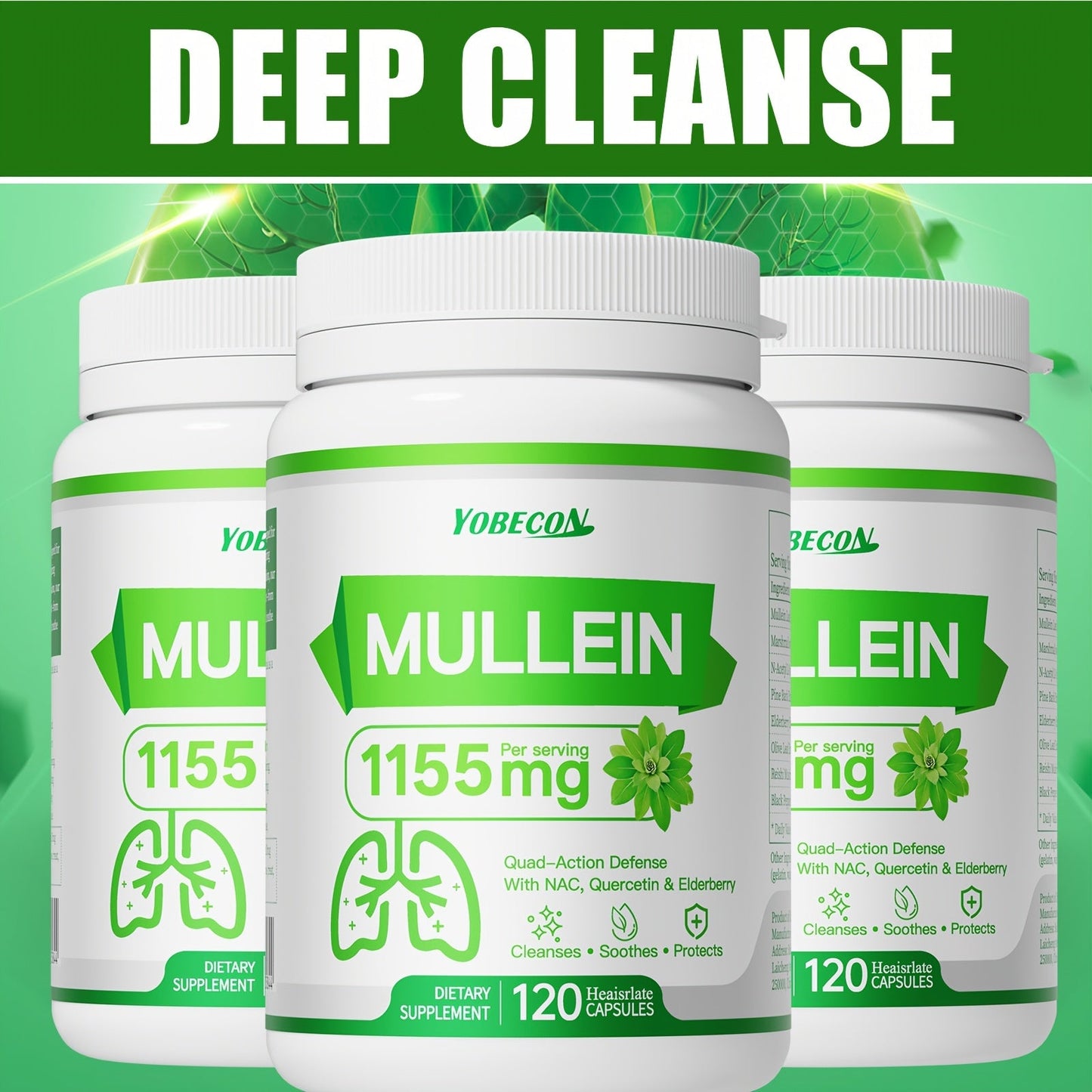 Mullein Lung Cleanse Capsules with NAC 45000mg – Mucus Removal, Dry Cough Relief & Respiratory Support Supplement for Women & Men, Seasonal & Year-Round Immune Health