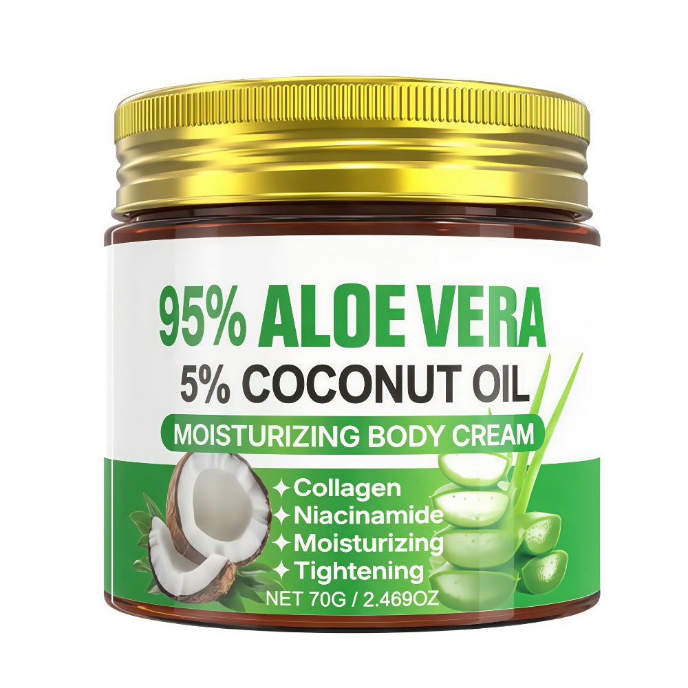 Aloe Vera Collagen Face Cream 2 Pack Hyaluronic Acid Coconut Oil Deep Hydrating Firming Anti-Aging Moisturizer for Dry Skin Tightening Soothing Daily Skincare for Women All Skin Types