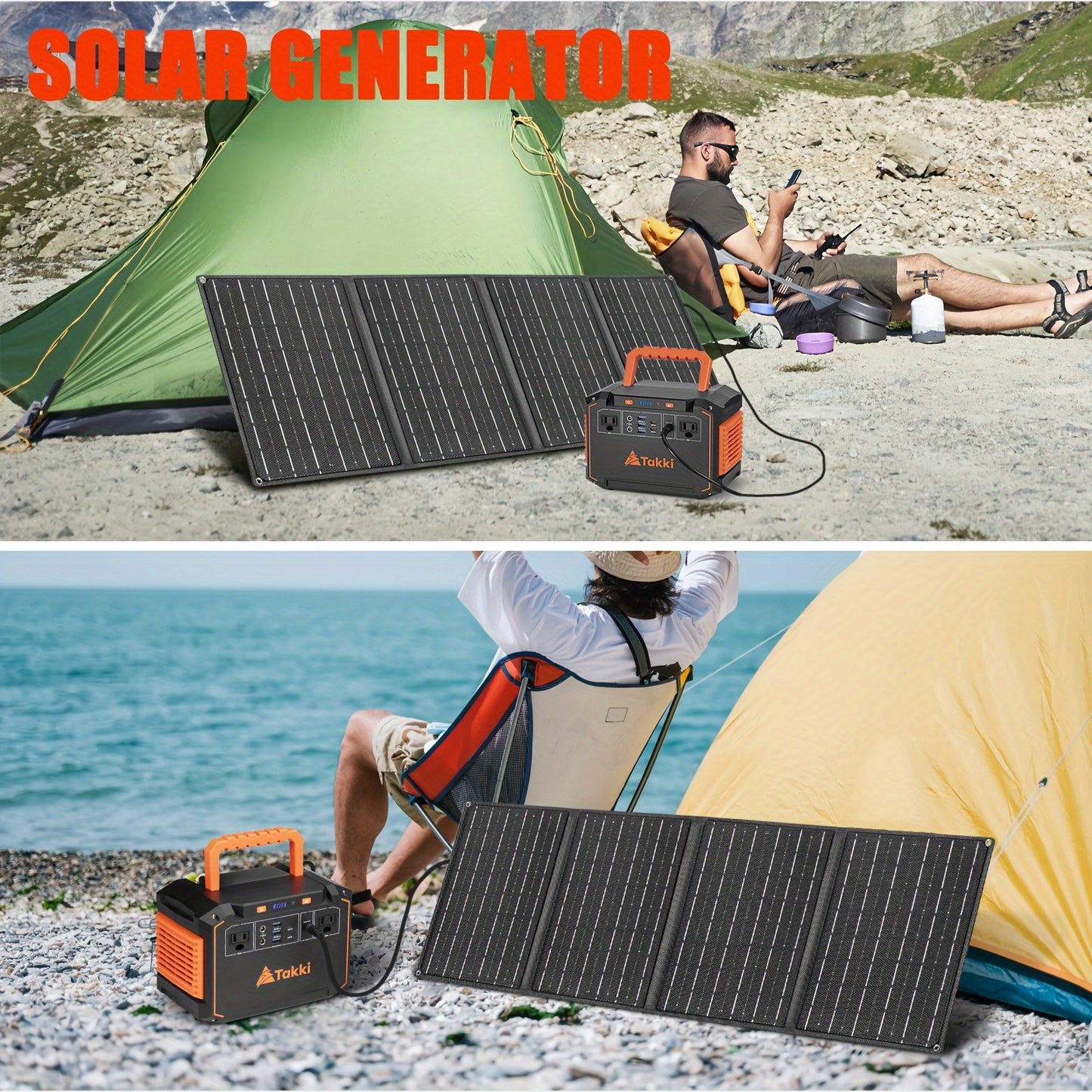 350W/150W Peak Solar Generator Portable Power Station, 40W/30W/21W Solar Panels (Solar Panel Optional), 240Wh/111Wh/88.8Wh Solar Power Bank AC DC USB Ports for Camping Tents, Emergency Outdoor Home Use, CPAP, Fans, Laptops, Emergency, Gifts