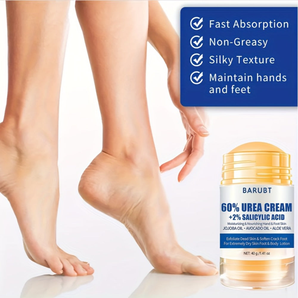 Cracked Heel Cream 2pcs – Salicylic Acid & Urea Foot Repair Cream with Aloe Vera Beeswax for Dry Feet Knees Elbows Hands | Deep Moisturizing Heel Balm Stick Unisex 40g