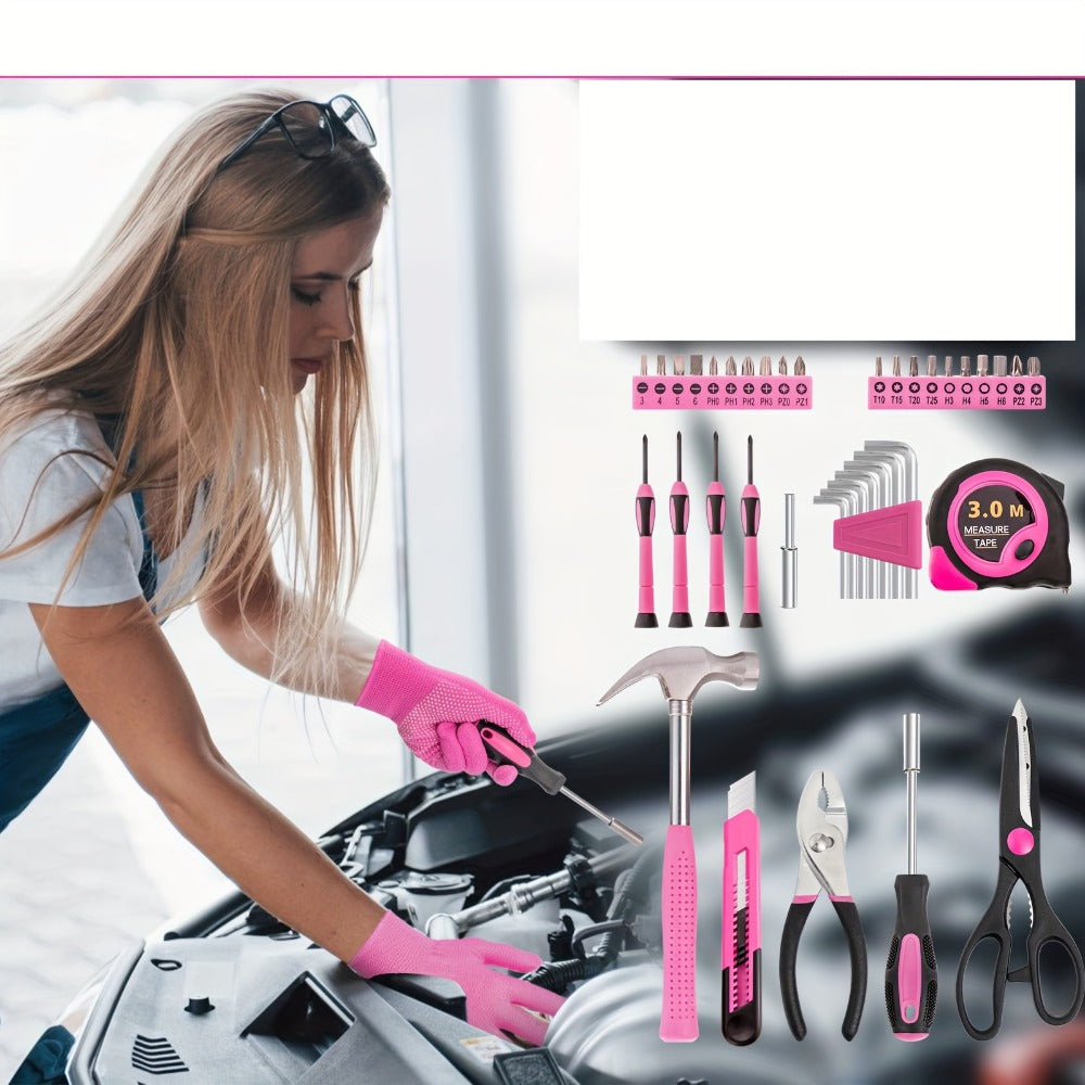 Car Roadside Emergency Kit Pink - Jumper Cables, Deer Whistles & Auto Safety Tool Set for Women, Winter Car Safety Roadside Assistance Kit, No Battery Required, Perfect Gift for Female Drivers