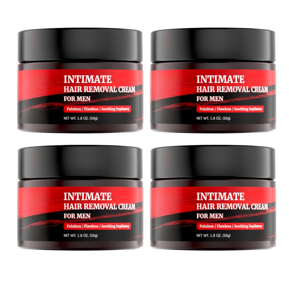 Intimate Area Hair Removal Cream for Men with Plant-Based Squalane Fast-Acting Painless Depilatory for Groin Chest Back Body Sensitive Skin 50g 1-5 Pack Razor-Free Smooth Skin