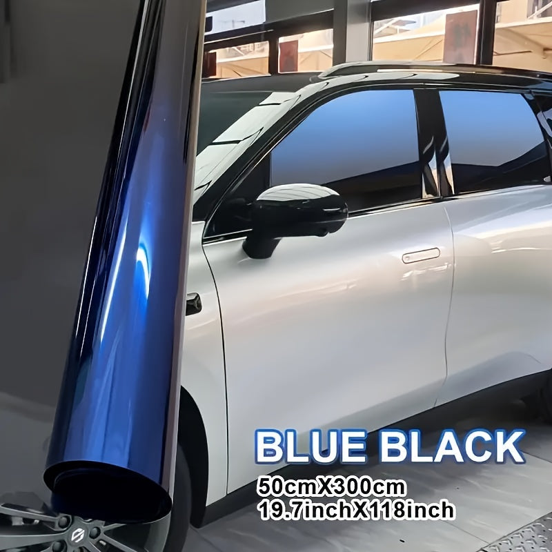 Gradient Window Tint Film 19.7 x 118 Inch – Two-Color Heat Resistant VLT Car Window Film | PET Material | Red, Gold, Green, Silver & Blue Black