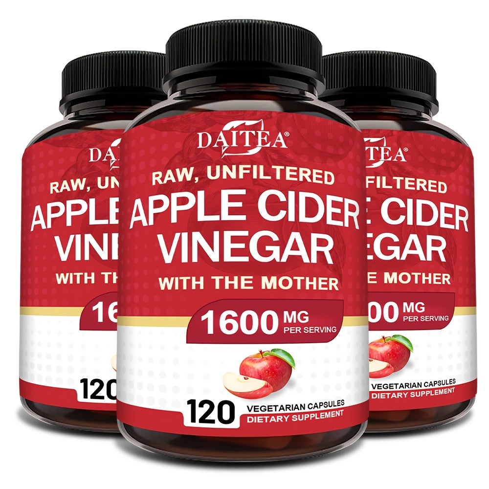 Apple Cider Vinegar Capsules 1600mg with Vitamin & Mineral Blend – Digestion, Weight Management & Energy Supplement 120 Capsules 60-Day Supply for Women & Men | 1, 2 or 3 Bottle Options