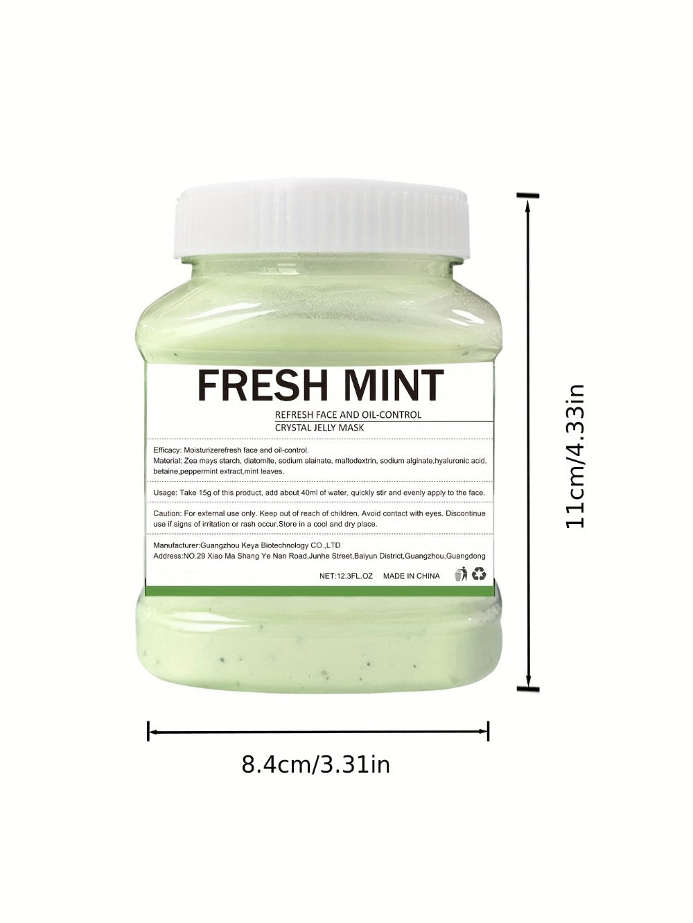 Mint Jelly Mask Powder 12.3oz Fresh Peppermint Hydro Gel Peel-Off Face Mask Professional Spa Moisturizing Hydrating Anti-Wrinkle Facial Skin Care Treatment