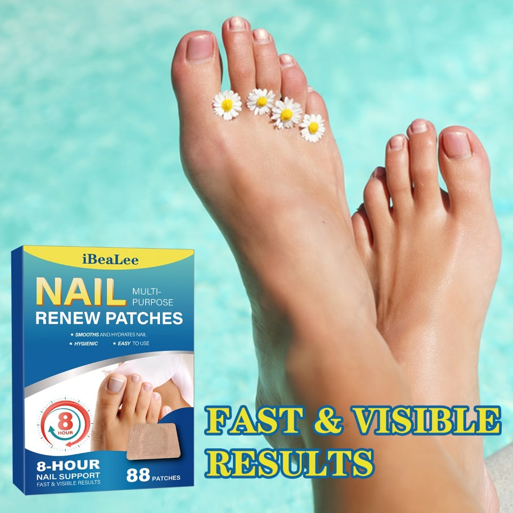 Nail Repair Patches 88Pcs – Protective Nail Strengthening Stickers for Fragile, Thin, Cracked Toenails & Fingernails | Works for Men & Women, Easy Peel-and-Stick Nail Care Treatment