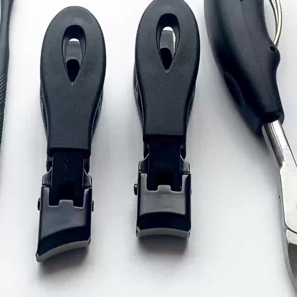 Concave Blade Wide Jaw Nail Clippers for Thick Toenails 5pcs Set Heavy Duty Stainless Steel Ingrown Toenail Trimmer Professional Pedicure Tool for Seniors Men Elderly