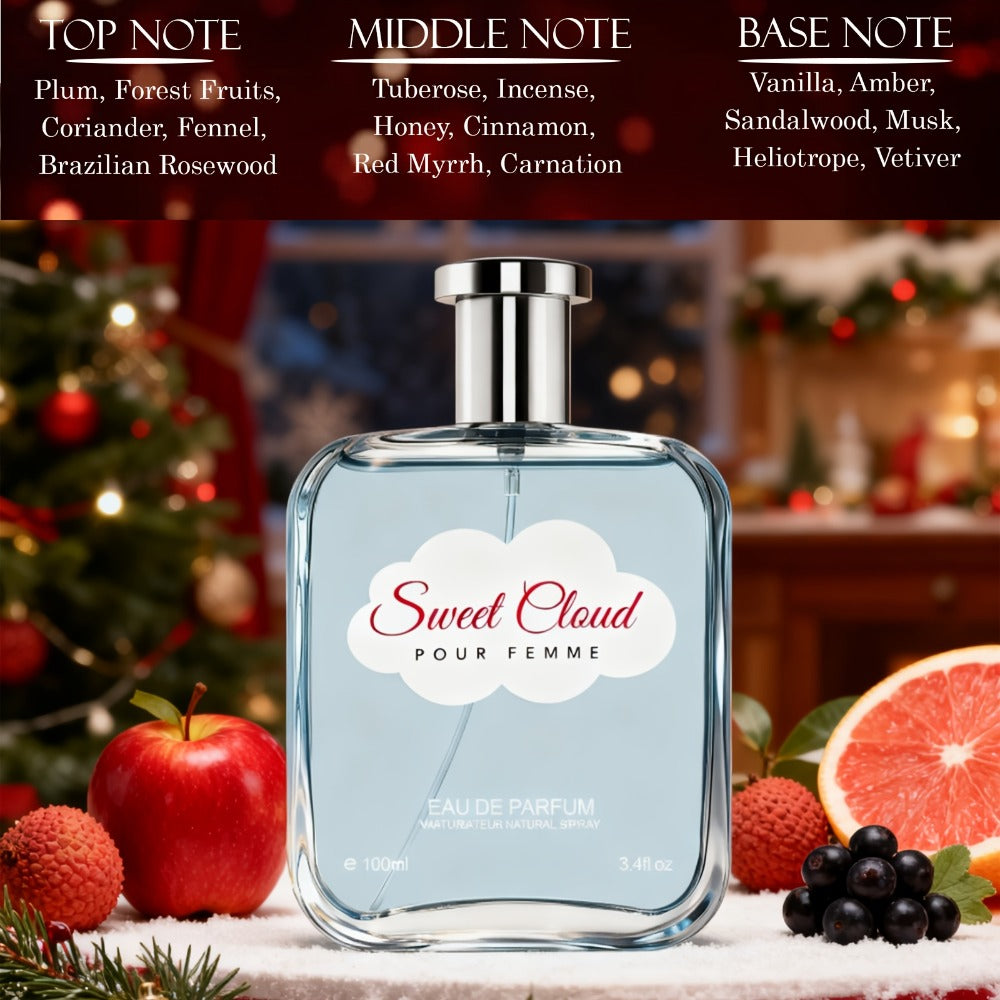 Women's Perfume Fruity Floral Scent 3.38 oz | Pear Jasmine Vanilla Sandalwood Long Lasting Eau de Parfum for Dating Office Gift