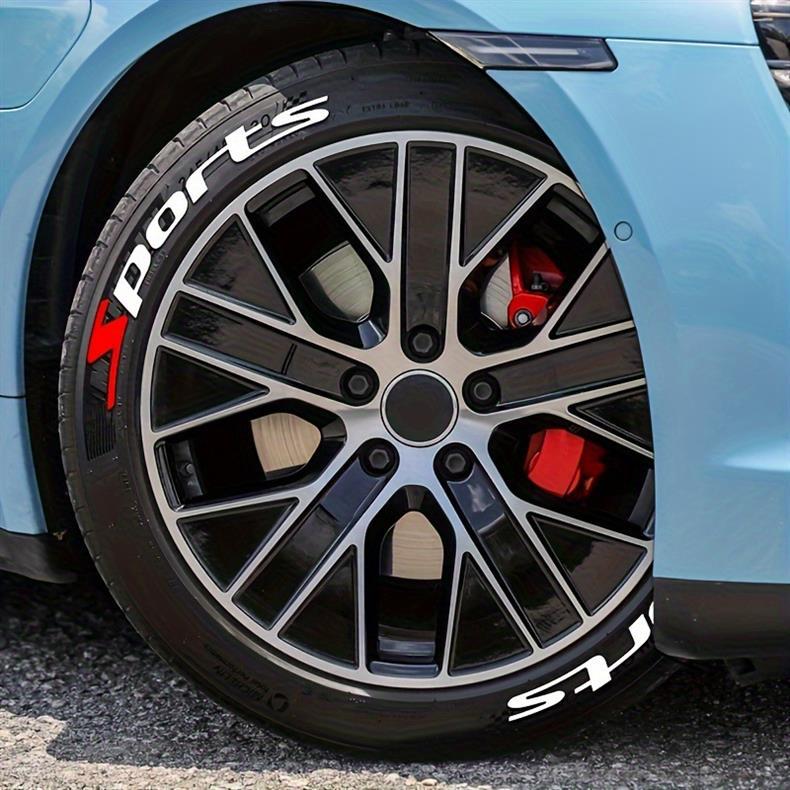Tire Letter Stickers – Sport Racing PVC Tire Decals for Car & Motorcycle, Self-Adhesive Raised Letter Stickers, Cool Car Modification Decoration (Pack of 8)