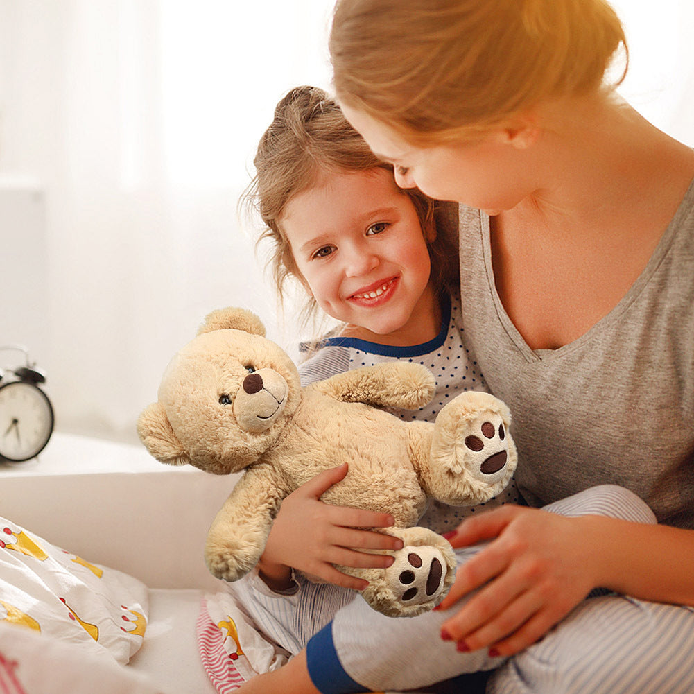 Teddy Bear Stuffed Animal 12 Inch Brown Soft Plush Huggable Classic Bear Toy Safety Eyes Cuddly Plushie Birthday Christmas Gift for Kids Toddlers Boys Girls