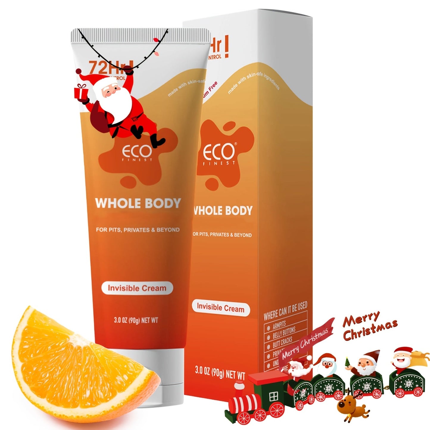 Natural Deodorant Cream 72-Hour Odor Protection – Aluminum-Free Body Deodorant with Lavender & Orange Scent | Long-Lasting Skin-Safe Formula for Women & Men | Sensitive Skin Friendly Cream Tube Deodorant