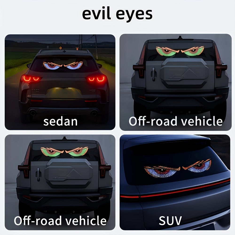 Demon Eye LED Car Decorative Light 2pc – 14 Color Modes, USB 5V DIY Install, Devil Eye Lantern Accent Light for Truck SUV Car Headlight Interior, No Battery (Red Yellow Blue Set)