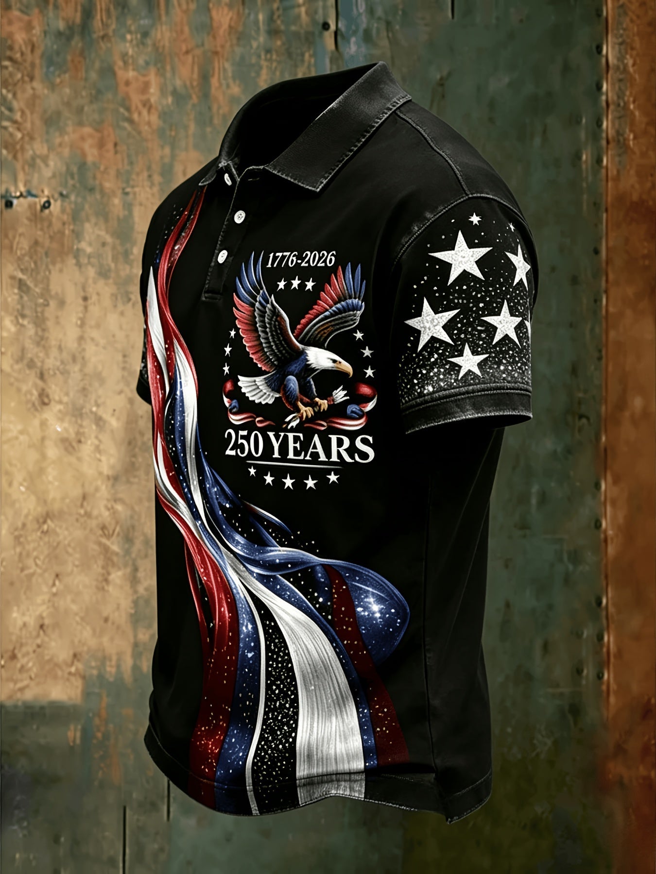 Men's Graphic Print Polo Shirt - Collared Short Sleeve 248421