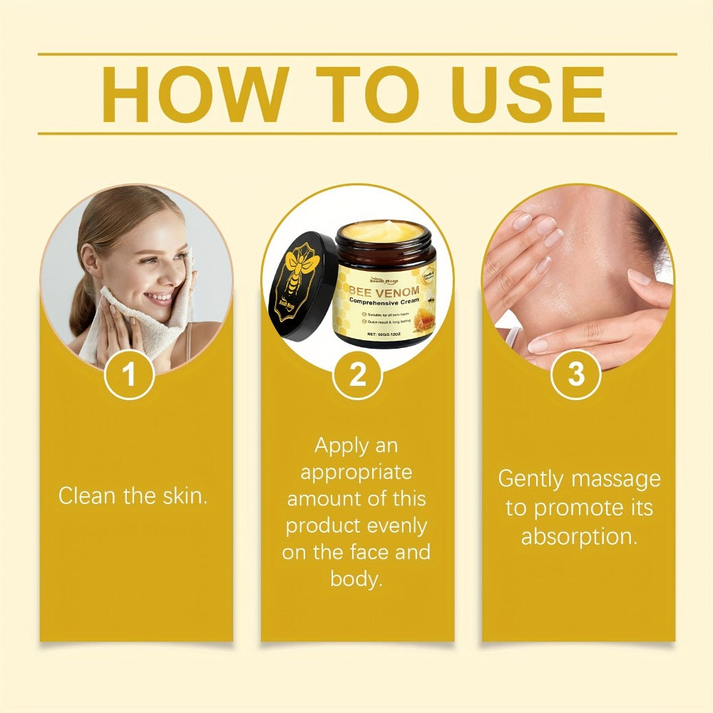 Bee Venom Skincare Set 3pcs with Gua Sha Board Collagen Honey Retinol Facial Lifting Firming Massage Cream Anti-Aging Face Neck Skin Care Kit for Women Luxury Gift