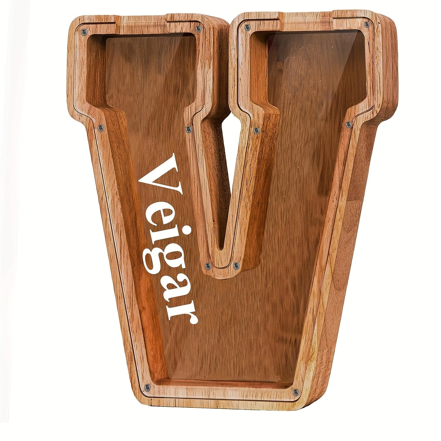 Personalized Wooden Piggy Bank for Kids – A-Z Alphabet Letter Initial Coin & Bill Savings Bank for Boys & Girls, Toddlers to Big Kids | Birthday Christmas Baby Shower Gift | Financial Literacy Toy & Room Decor