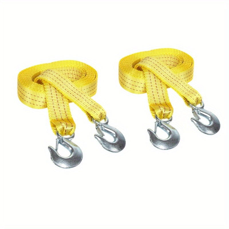 Recovery Tow Strap with Forged Steel Hook - 4M 13FT 11000LB Heavy Duty Winch Strap for Off-Road SUV Truck Pickup Emergency Vehicle Rescue Towing Equipment