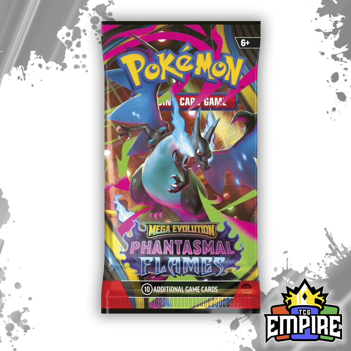 Phantasmal Flames Pokemon Booster Pack – 10 Cards | Mega Charizard X ex Mega Gengar ex Mega Heracross ex | Official Pokemon TCG Mega Evolution Expansion | Collector Gift
