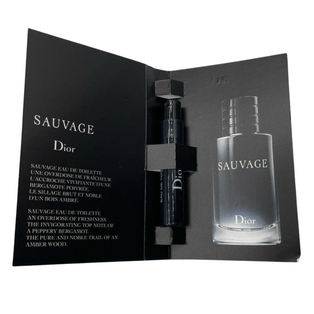 Dior Sauvage Eau de Toilette Mini Travel Sample Vial 0.03 Fl oz 1ml Men Aromatic Fresh Bergamot Ambroxan Cologne Perfume